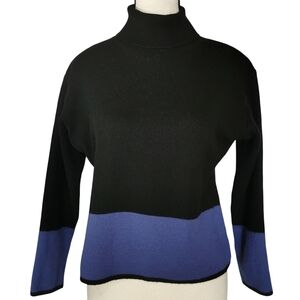 Karen Nilem Merino Blend Colourblock Turtleneck Sweater Size M